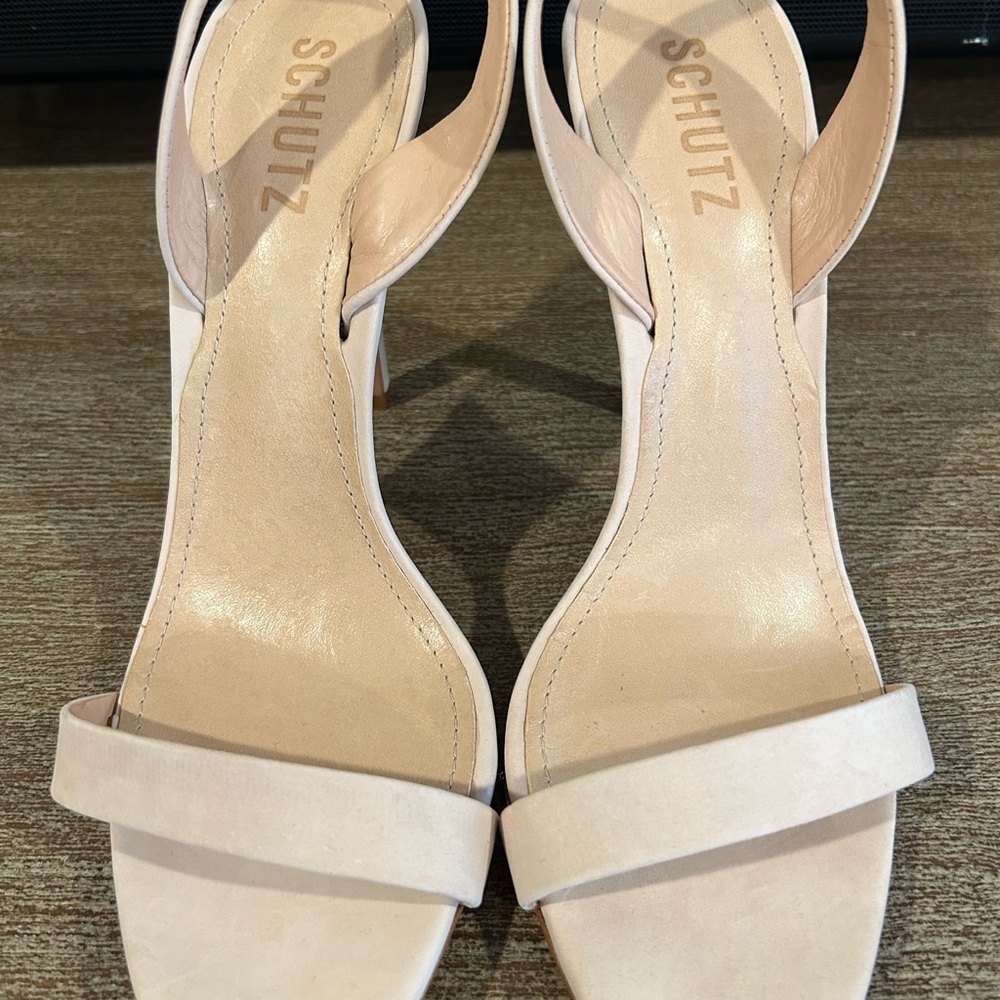 SCHUTZ NUDE STRAPPY SANDALS 9.5 NEW
